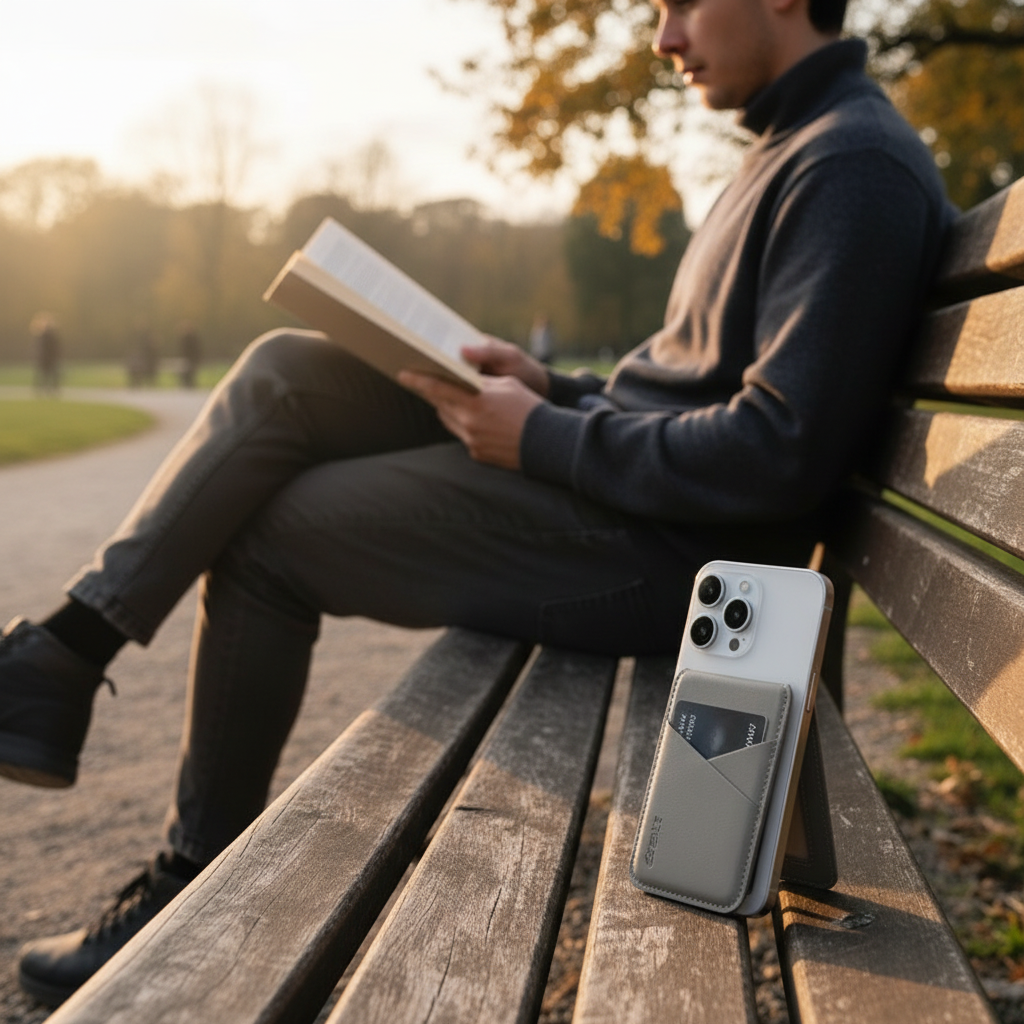 Luxury Leather Cellphone Magsafe Magnetic Card Holder For IPhone 14 12 13 15 16 Pro Max 15Plus RFID Anti-Skimming Bank ID Card