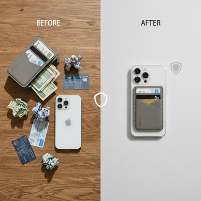 Luxury Leather Cellphone Magsafe Magnetic Card Holder For IPhone 14 12 13 15 16 Pro Max 15Plus RFID Anti-Skimming Bank ID Card